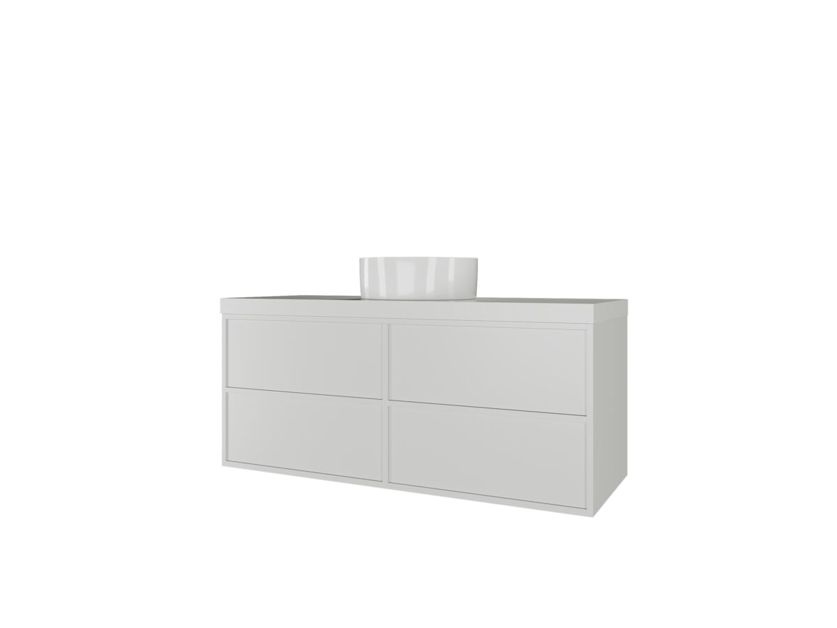 Kado Aspect Wall Hung Vanity Unit 1200mm 4 Drawer Corian 50mm Top