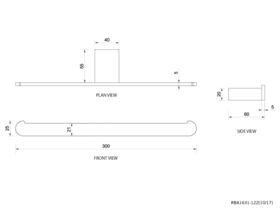 Oken Double Toilet Roll Holder 300mm Chrome