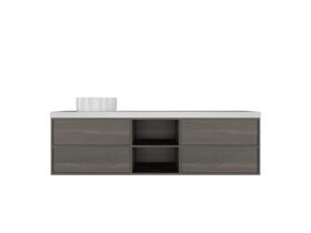 Kado Aspect 1800mm Wall Hung Vanity Unit with Shelf Single Bowl Caesarstone Top