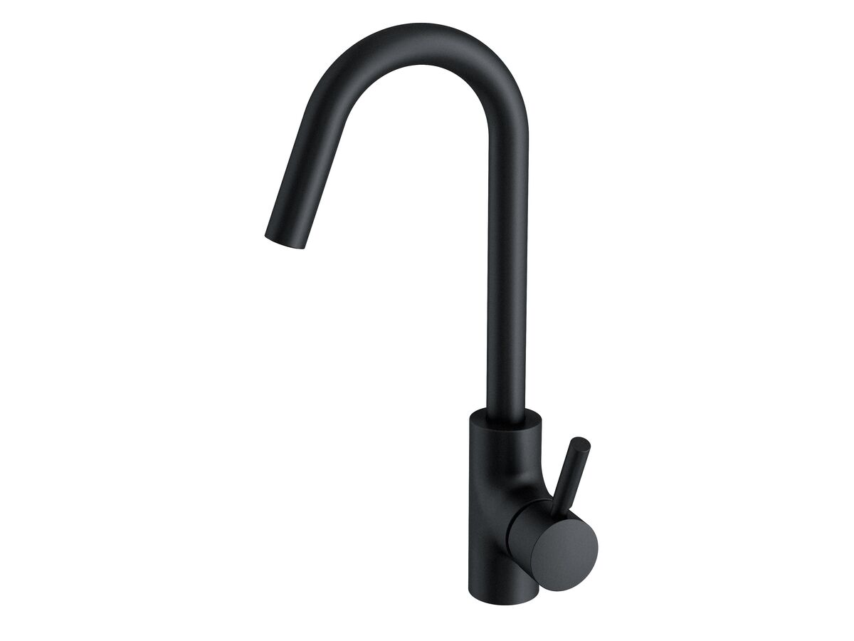 Mizu Drift Gooseneck Sink Mixer Matte Black (4 Star)