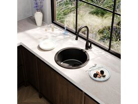 Memo Freya Round Sink No Taphole Granite Black