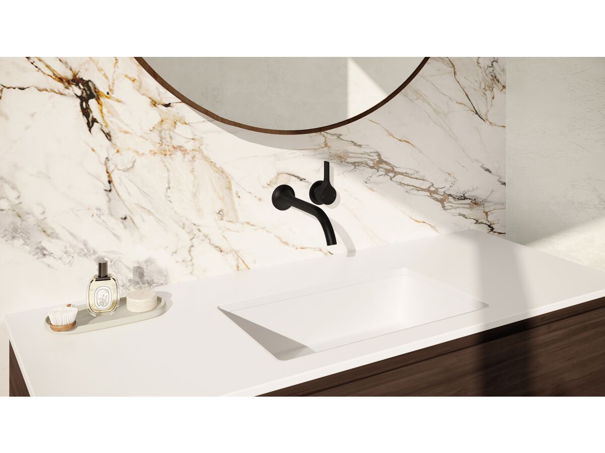 Milli Oria Wall Basin Mixer Outlet System PVD Matte Black (5 Star)