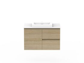 Posh Domaine Plus Conventional 900 Wall Hung Vanity Unit Caesarstone Top