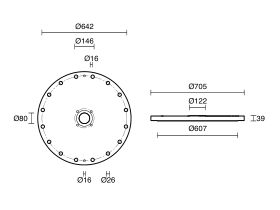 Dimax Mild Steel Offtake Flange PN16 B7 500mm x 80mm