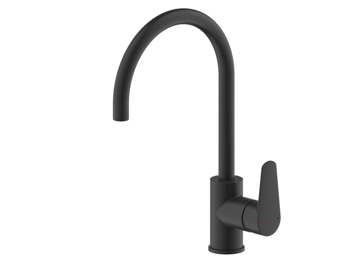 Hero - Posh Solus Gooseneck Sink Mixer Tap Matte Black (5 Star)