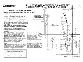 Installation Instructions - Caroma Plus Starsafe Accessible Shower & Inverted T Grab Rail 1.1 Metre (3 Star)