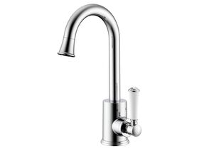 Posh Canterbury Basin Mixer With Porcelain Handle Lever Chrome (4 Star)