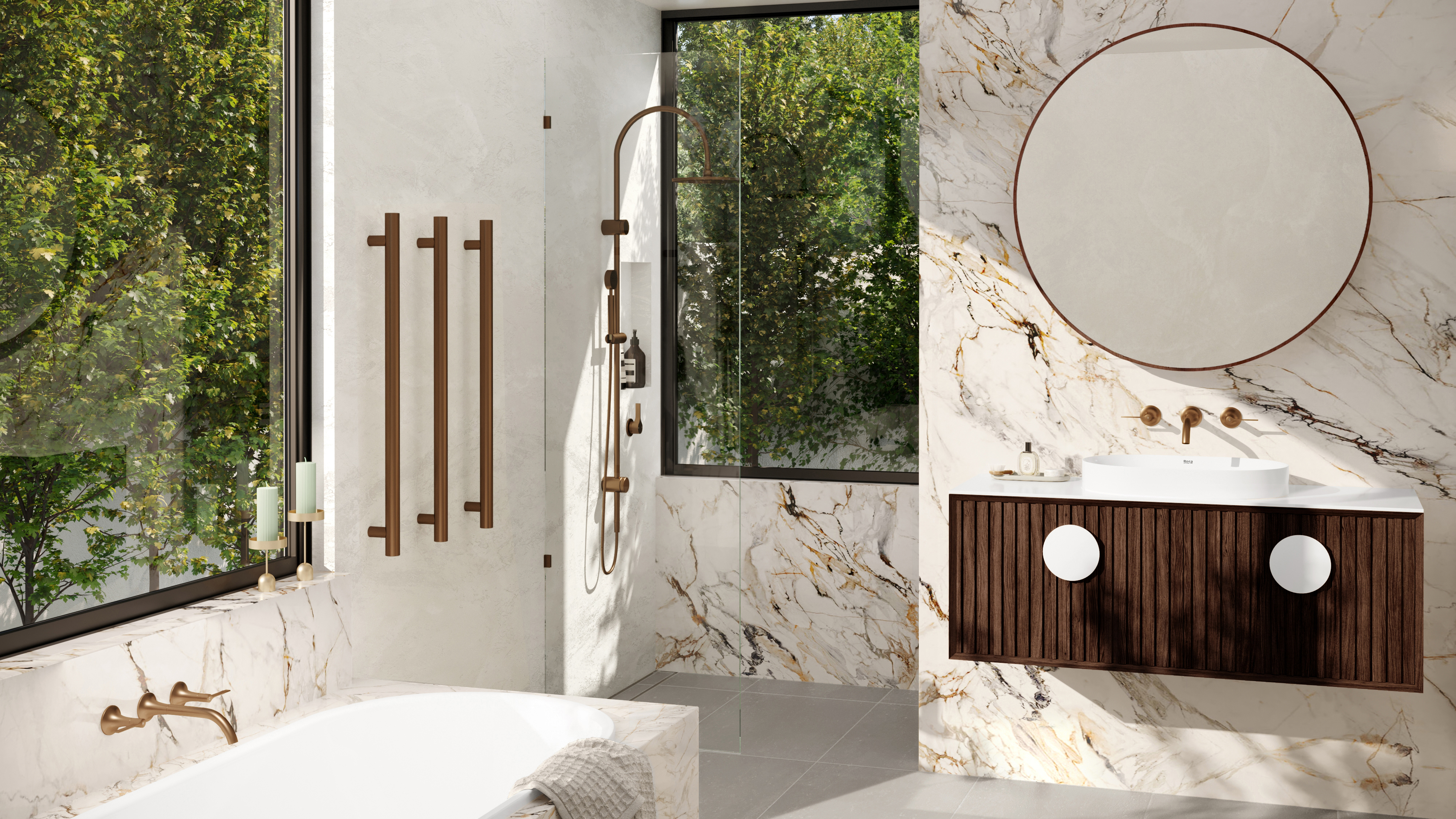 Milli Mood Edit Vertical Single Heated Towel Rail 900 x 38mm PVD