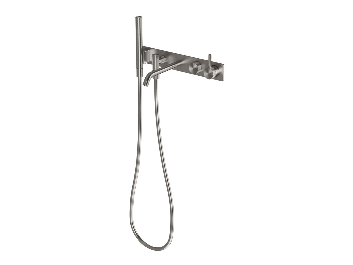 Hero - Milli Etch Bath Mixer Tap System with Hand Shower Brushed Gunmetal (3 Star)