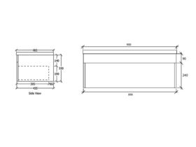 Acqua Wall Hung Vanity Unit 900mm Tas Oak Timber Top