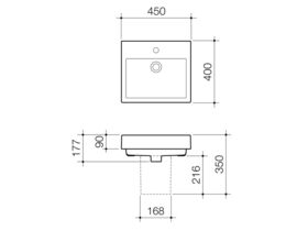 Caroma Nexus Wall Basin O/F 1 Taphole White