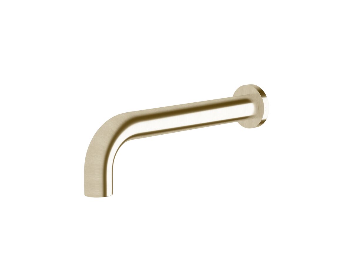 Scala 32mm Curved Wall Bath Outlet 250mm LUX PVD Brushed Platinum Gold