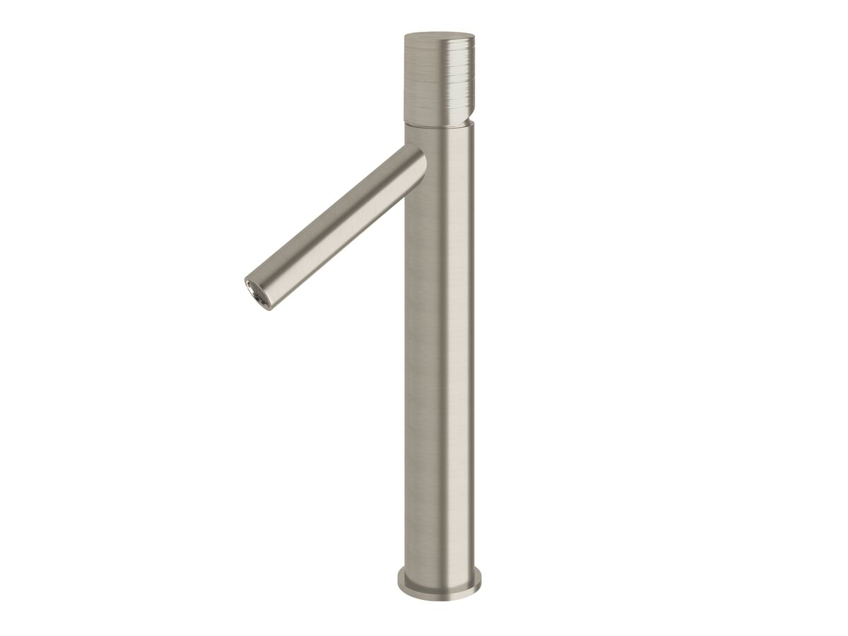 Milli Pure Extended Basin Mixer Tap with Cirque Textured Handle Brushed Nickel (6 Star)
