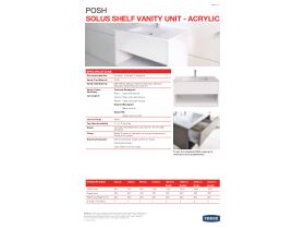 Technical Guide - Solus Wall Hung Vanity Unit Open Shelf (Acrylic Top)