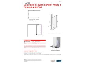Technical Guide - Kado Lux Fixed Shower Screen Panel and Ceiling Support 1000mm Chrome