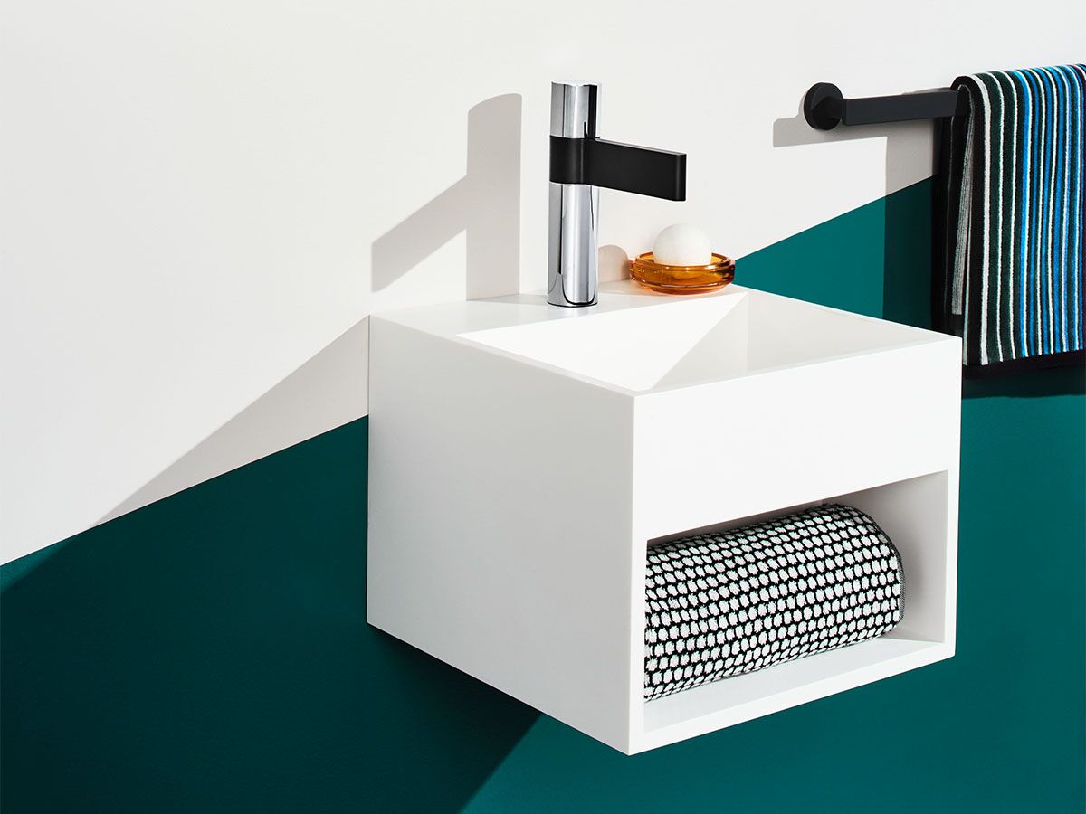 Kado Aspect Solid Wall Basin 330x330mm 1 Taphole White