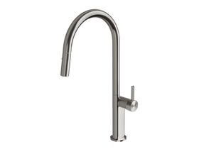 Hero - Milli Etch Gooseneck Pull Out Sink Mixer Brushed Gunmetal (5 Star)