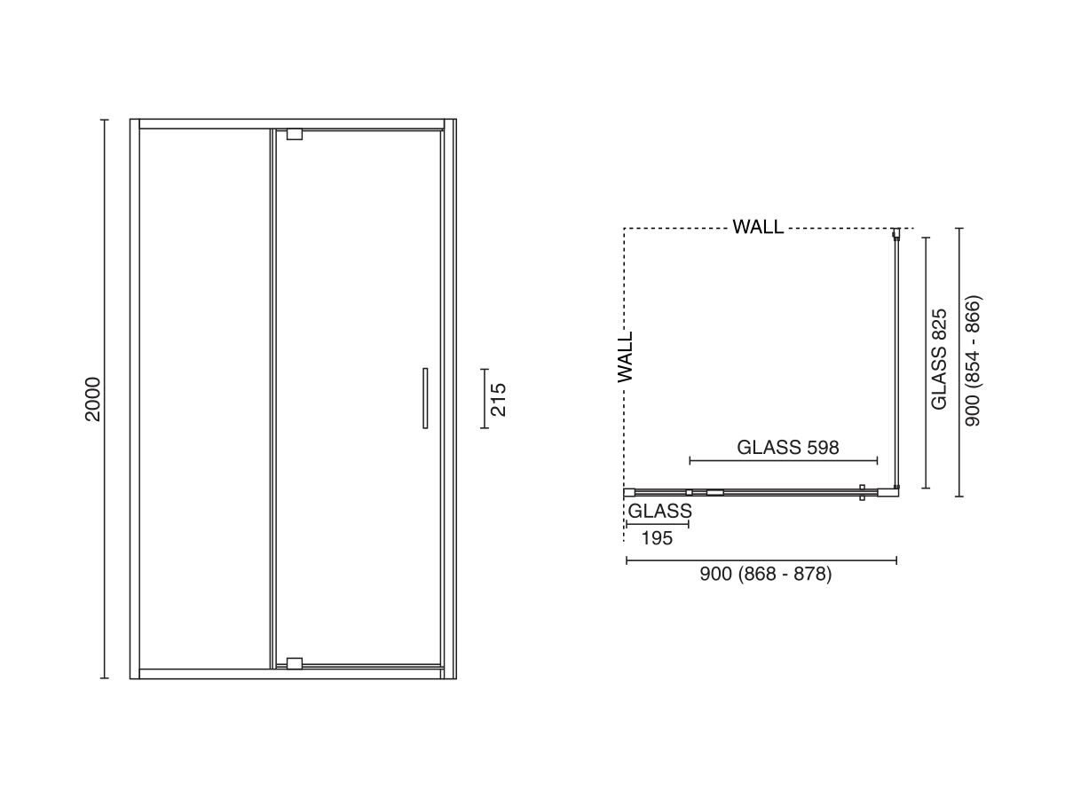 Base MK2 Shower Screen 900mm x 900mm Chrome from Reece