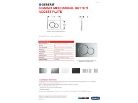 Technical Guide - Geberit Sigma 01 Dual Flush Access Plate ABS Plastic Satin / Chrome