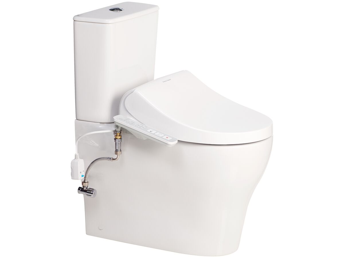 American Standard Cygnet Square Overheight Close Coupled Back to Wall Back Inlet Toilet Suite with SpaLet E-Bidet Seat (4 Star)