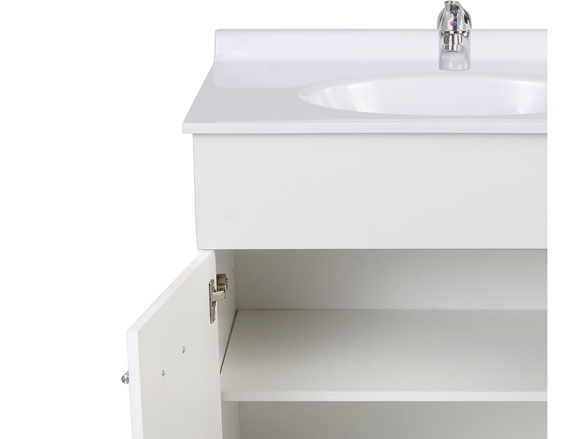 Base 2 Door Vanity Unit with Kick 1 Taphole 760mm White from Reece