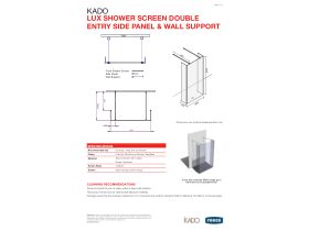 Technical Guide - Kado Lux Fixed Shower Screen Panel Double Entry With Side Panels and Wall Support 1400mm Chrome