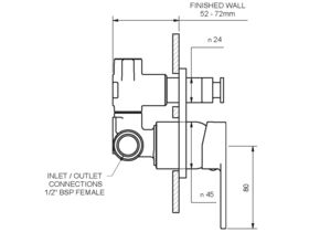 Yeva Shower/ Bath Diverter with Round Plate Chrome