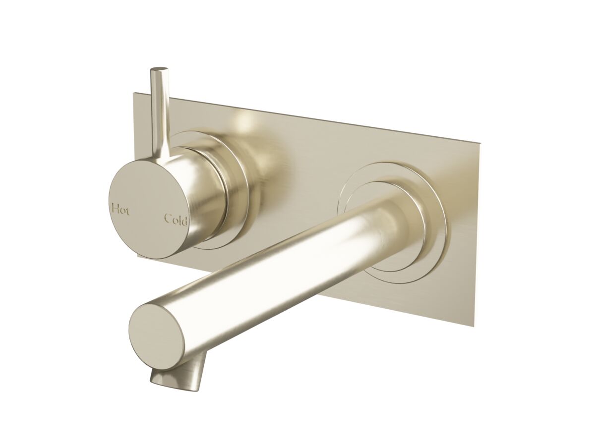 Sussex Scala Bath Mixer Tap Outlet System Straight 160mm Left Hand Operation LUX PVD Brushed Platinum Gold