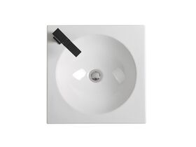 Kado Lux Square Semi inset Basin 1 Taphole White