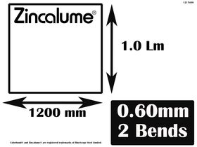 Flashing Zinc 2 Bend .60mm 1200mm
