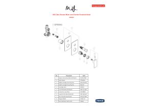 Component Listing - Milli Zato Shower Mixer and Diverter Brushed Nickel