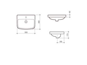 Urbane Inset Basin 1 Taphole 500mm