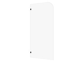 Hero - Kado Lux Frameless Curved Panel with Wall Clips Clear Glass 1000mm Matte Black