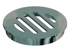 Stubby Floor Grate Brass Round Slotted Chrome 80mm