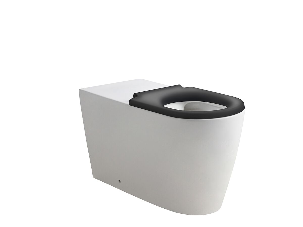 Wolfen 800 Back To Wall Toilet with Single Flap Seat Grey (4 Star)