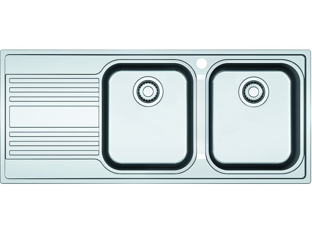 Franke Rapid RPX621 Double Bowl Inset Sink Only Right Hand BowlsLeft Hand Drain Stainless Steel