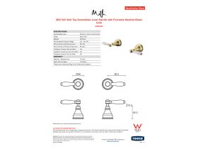 Specification Sheet - Milli Voir Wall Top Assemblies Lever Handle with Porcelain Handles Brass Gold