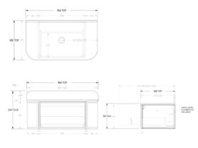 ADP Flo by Alisa & Lysandra All Drawer Vanity Unit Centre Bowl 900 Friday Quartz Top 1 Drawer (No Basin)