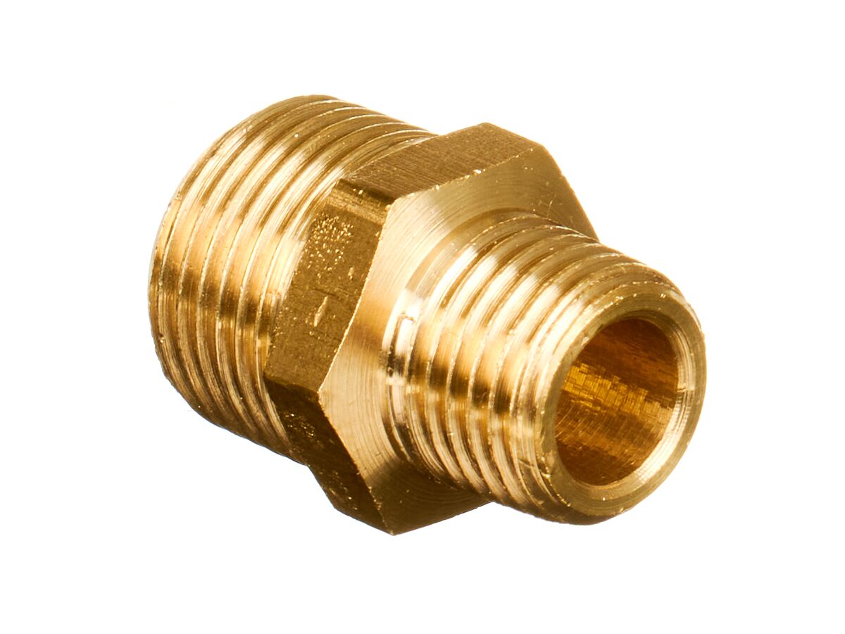Nipple Hex Reducing Brass 10mm x 6mm
