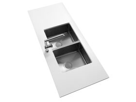 AFA Exact Double Bowl Inset/ Undermount Sink No Taphole 792mm Stainless Steel