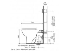 Caroma Metro Invisi II Wall Faced Toilet Suite with Soft Close Seat White (4 Star)