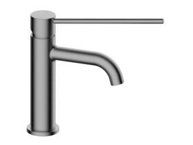 Mizu Drift Basin Mixer Curved Spout with Extended Lever Tap Brushed Gunmetal (6 Star)