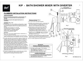 Installation Instructions - Dorf Kip Bath - Shower Mixer Tap with Diverter Chrome