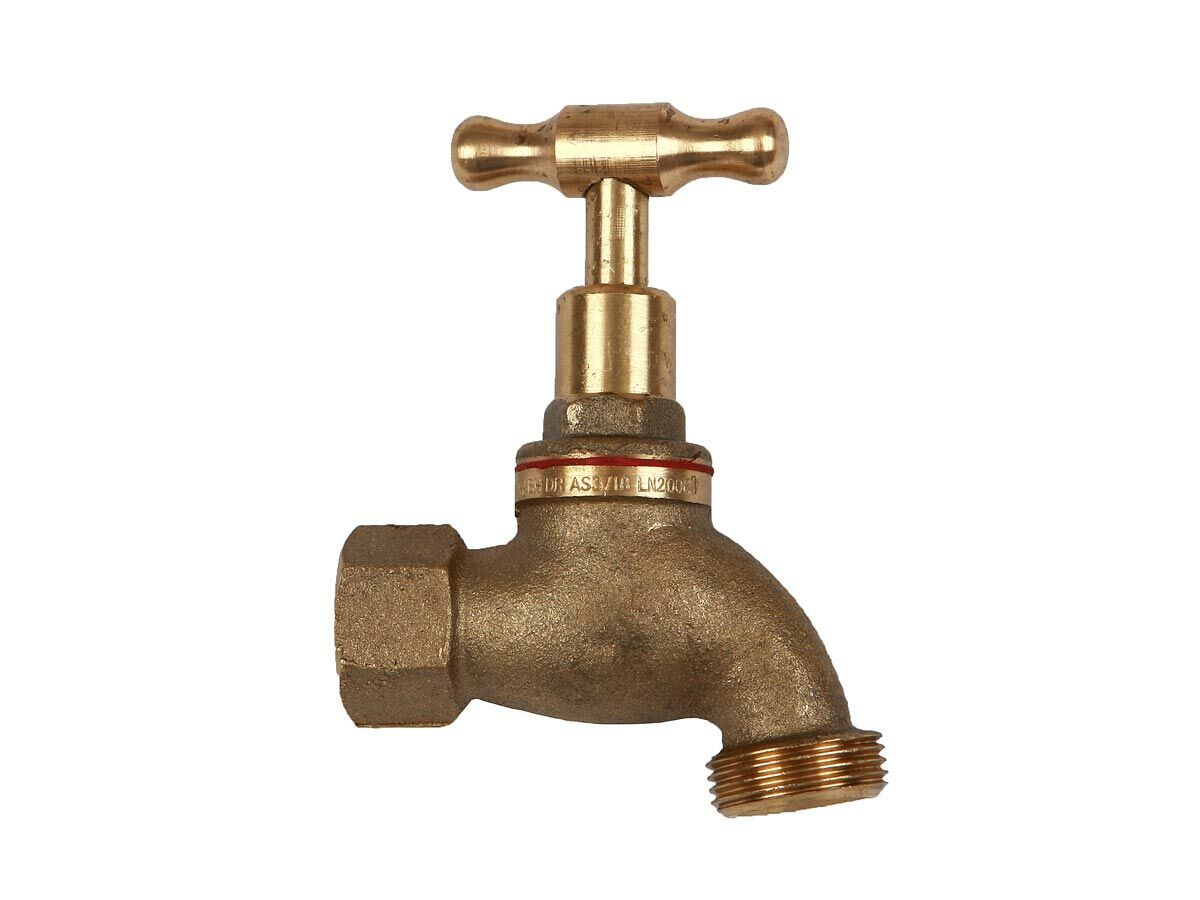 Bib Hose Female Rough Brass THead (ORing) 15mm from Reece