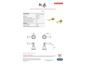 Specification Sheet - Milli Voir Wall Top Assemblies Lever Porcelain Handles Brushed Gold