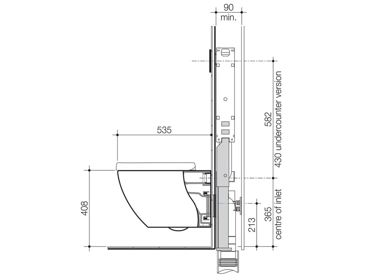 Caroma Urbane Invisi Series II Wall Hung Solid Brick Wall Bracket