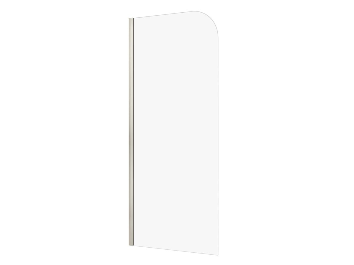 Hero - Kado Lux Frameless Curved Panel with Wall Channel Clear Glass 900mm Brushed Nickel
