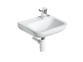 Portman 21 Wall Basin with Fixing Bolts 500mm 1 Taphole Right White