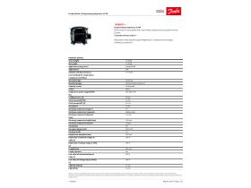 Specification Sheet - Danfoss Compressor Hermetic Reciprocating - R134a SC18F