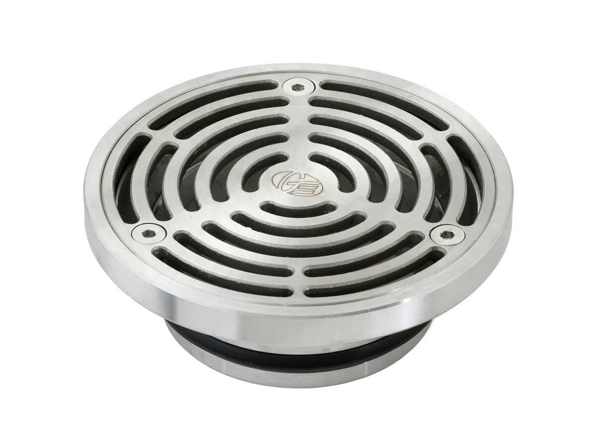 Stainless Steel Heelgrate F/D Grate Round PVC 150mm x 100mm